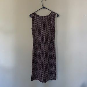 Ann Taylor black, tan and red dress